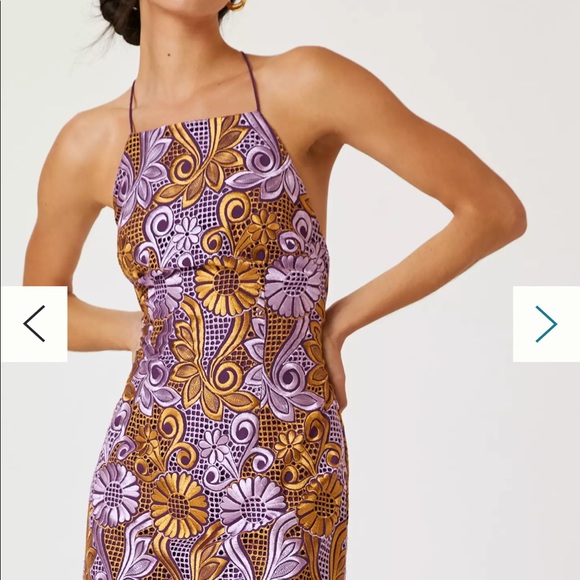 Anthropologie Embroidered Halter Mini Dress / Sz 6 - Picture 3 of 6